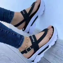 Wedge Heel Buckle Beach Platform Sandal Sneaker