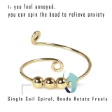 Brass Copper Gold Filled Plated Anxiety Women Ball Simple Minimalist Open Gold Ring
