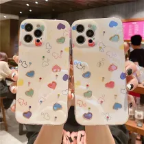 Cute Point Drill Heart Flower Phone Case for iphone13 12 11 Pro Max