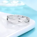Silver Gold Zircon Drip Whip Jewelry Inlaid Diamond Adjustable Size Women Ring