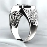 Men Silver Scorpion Fashion Jewelry Inlaid Women Ring