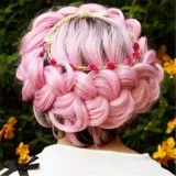 Women Synthetic Exaggerated Color Wavy Hair Wigs Middle Parting Curly Wig