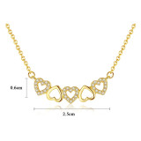 18K White Gold Heart Pave Zirconia Diamond Pendant Necklace