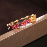 Rainbow Zircon Fashion Jewelry Inlaid Diamond Women Ring