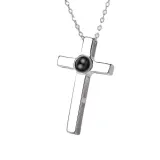 Modern Cross Style Projection Photo Customize Necklace