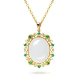 Hetian Jade Pendant Chain Jewelry Necklaces Women Rings Jewelry Sets