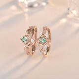14K Rose Gold Pear Cut Vintage Emerald Rings