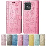 Leather Printed Animal Paw Flip Wallet Drop Proof Phone Case for iPhone13 12 11 Pro Max