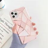 Electroplated Splicing Marbling Drop Proof Phone Case for iPhone13 12 11 Pro Max