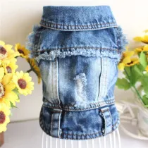 Pet Small Dog Cloth Teddy Fashion Denim Vest Puppy Cloth