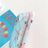 Electroplated Splicing Marbling Drop Proof Phone Case for iPhone13 12 11 Pro Max