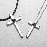 Modern Cross Style Projection Photo Customize Necklace