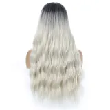 Women Long Wavy Hair Wigs Middle Parting Curly Wig
