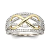 Silver Gold Fashion Jewelry Hollow Inlaid Diamond Women Ring