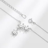 Sterling Silver Snowflake Moissanite Diamonds Pendant Necklace