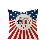 4PCS Home Cotton Decorative American Memorial Throw Pillow Case Cushion Covers For Sofa Couch Bed Chair