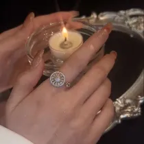 Gold Crystal Anxiety Relief Spinning Ring Gift