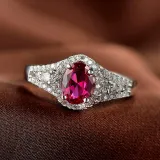 Zircon Red Fashion Jewelry Inlaid Diamond Adjustable Size Women Ring