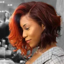 Women Best Short Auburn Wavy Wigs
