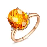 Topaz Clover Pendant Chain Jewelry Necklaces Women Rings Jewelry Sets