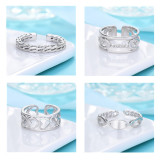 Silver Gold Zircon Chain Love Jewelry Inlaid Diamond Adjustable Size Women Ring