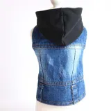Pet Dog Cloth Denim Vest Hooded Puppy Cloth