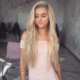 Women Cute Girl Wave Long Blonde Wigs
