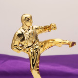 Taekwondo Statuette Golden Style Metal Trophy Award