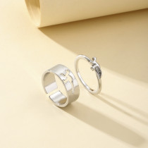 Dinosaur Two Piece Fashion Jewelry Inlaid Diamond Adjustable Size Women Ring
