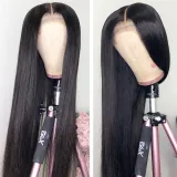 Women Synthetic Long Straight Natural Hair Wigs Rose Net Middle Parting Wig