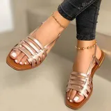 Women Round Toe Fish Mouth Bare Instep Sandal Slippers