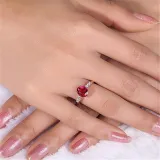 Blue Zircon Silver Fashion Jewelry Inlaid Diamond Adjustable Size Women Ring