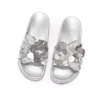 Soft PVC Slippers Sequins Flower Upper Beach Flat Sandals