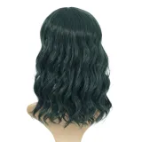 Women Synthetic Short Dye Wavy Hair Wigs Middle Parting Curly Wig
