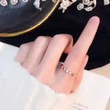 Golden Silver Zircon CNC Fashion Jewelry Inlaid Diamond Women Ring
