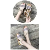 Women Comfortable Tassels Hand Woven Flat Boho Sandals