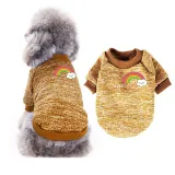 Pet Small Dog Long Sleeve Rainbow Printed Solid Color Sweater Puppy Cloth