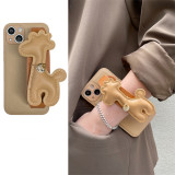 Pure Color Originality Drop Proof Phone Case for iPhone13 12 11 Pro Max with Giraffe Wristband