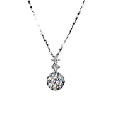 Sterling Silver Solitaire Moissanite Diamond Snowflake Pendant Necklace