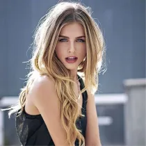Women‘s Long Hair Wigs Ombre Color Synthetic Curly Hair Wig Middle Parting Wigs