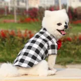 Pet Dog Cloth Lattice Bow Tie Prince Puppy Cloth