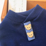 Dog Cloth Pure Color Stripe Sweater Cartoon Bear Button Sleepwear