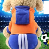 Pet Dog Cloth Stitching Striped Hooded Sweatshirt Puppy Cloth