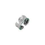 Avocado Green Ring Sterling Silver Retro Niche Light Luxury Irregular English Wide-face Ring