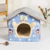 Semi Enclosed Washable Warm Dog Kennel Bed Pet House