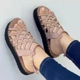Women Platform Ankle Buckle Hollow Out Cross Leisure Sandalias