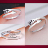 Sterling Silver Heart Cut Non Paved Adjustable Couple Rings