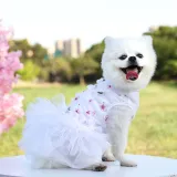 Pet Small Dog Poodle Sequin Mesh Laced Dress Puppy Cloth