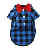 Pet Dog Cloth Lattice Bow Tie Prince Puppy Cloth