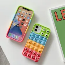 Cartoon Bear Decompression Silicone Drop Proof Phone Case for iPhone13 12 11 Pro Max